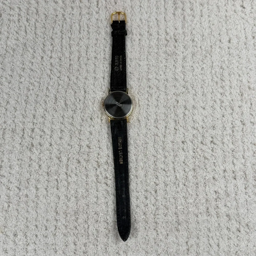 Vintage Winston‎ The Spirit of Freedom Eagle Watch Gold Tone Black Leather Strap